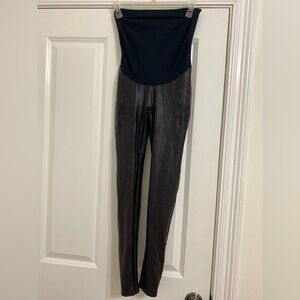 SPANX Mama Faux Leather Leggings (size medium)
